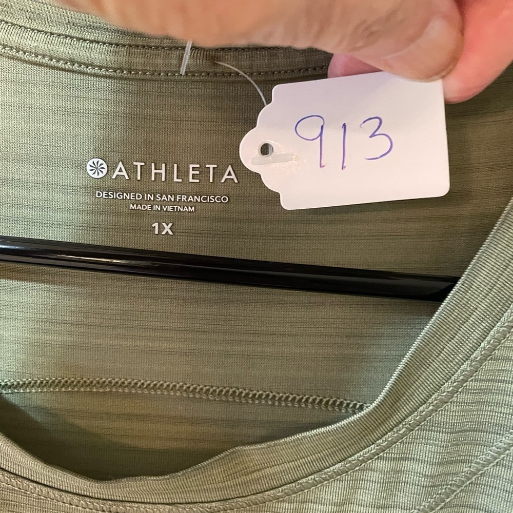Athleta Sleeveless Swing Tank Dress Size 1X Olive Green 🌿 with Pockets - Picture 7 of 7